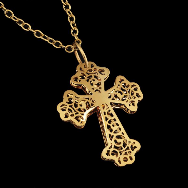 14K Byzantine Filigree Cross Pendant