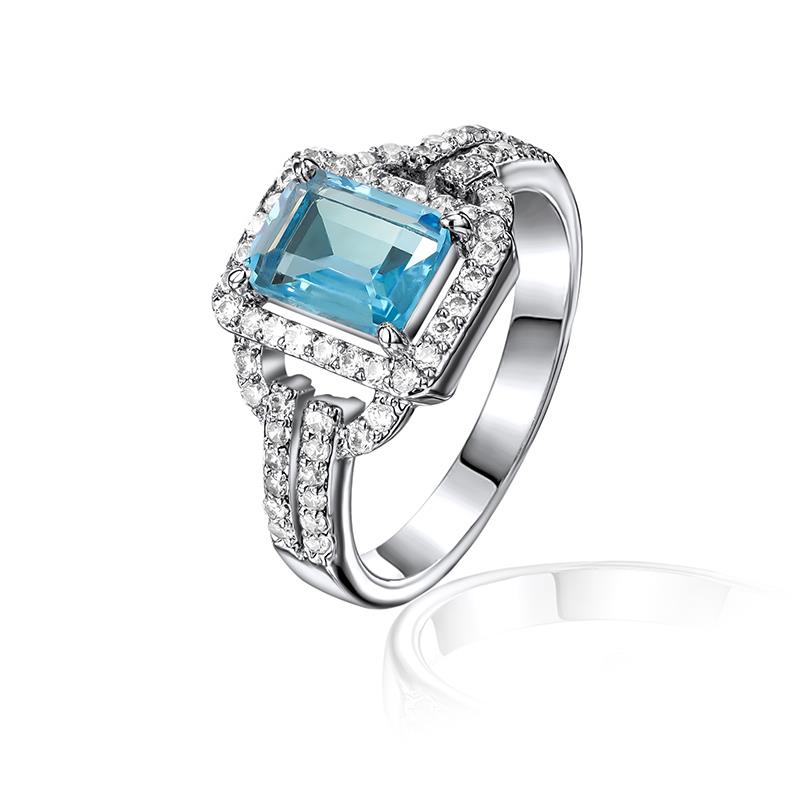 Blue Crystal & DiamondAura Ring