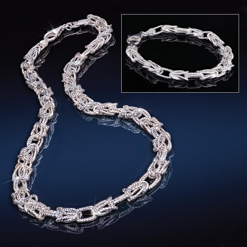 White Silver Necklace & Bracelet