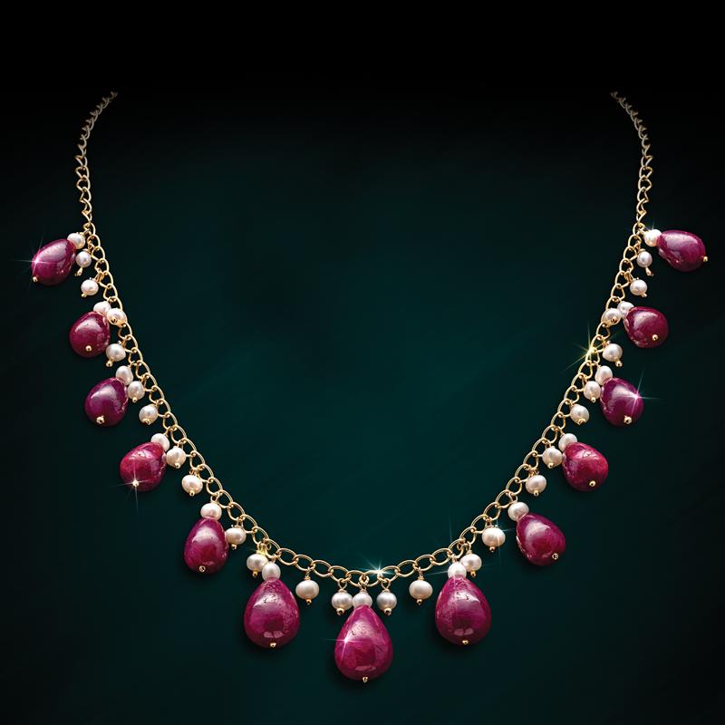 Ruby Drops Necklace and Earrings