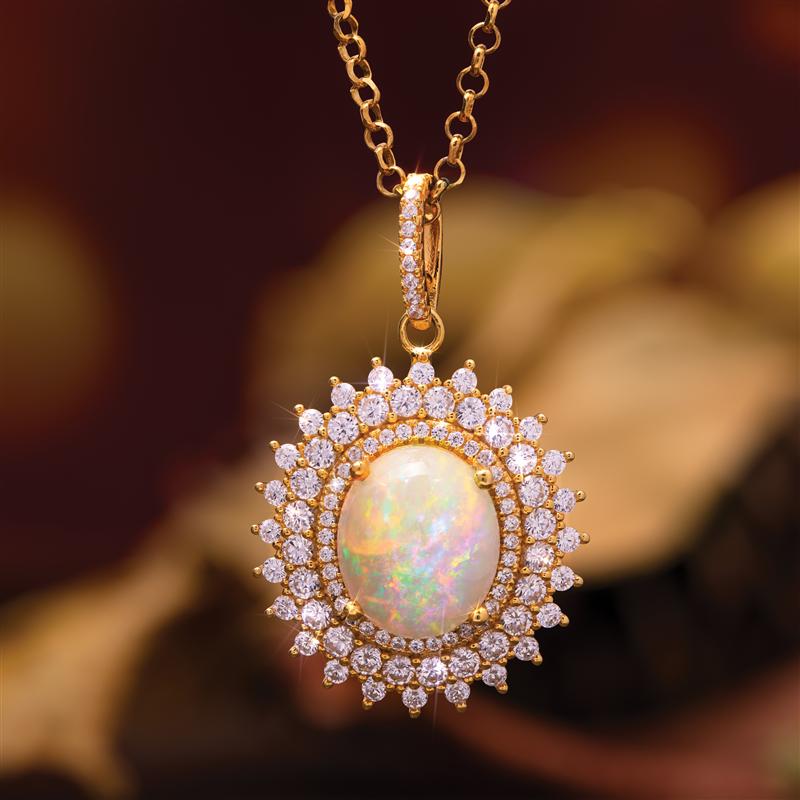 Gold Sun Opal Charm Princess Necklace – Mermaid Haus Jewelry
