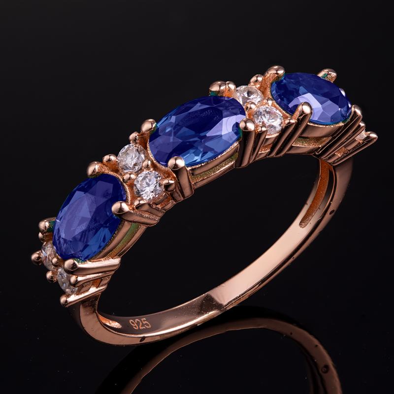 Stress-Free Glamour Ring & Necklace (Sapphire Blue)
