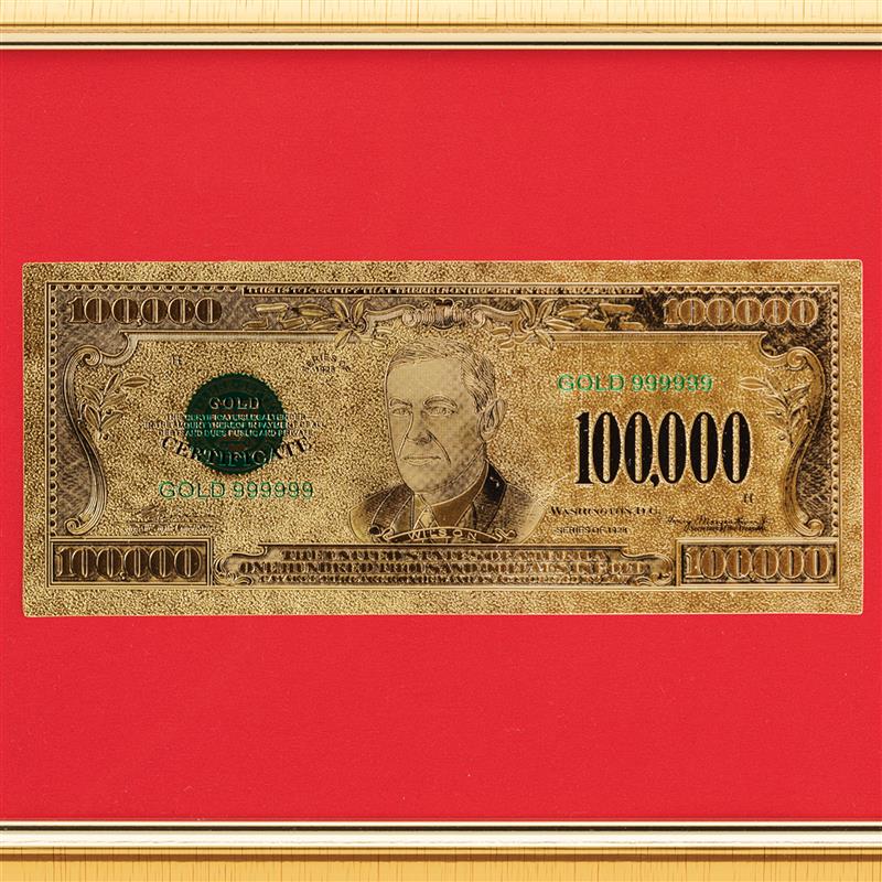 Gold Foil $100,000 Bill Replica