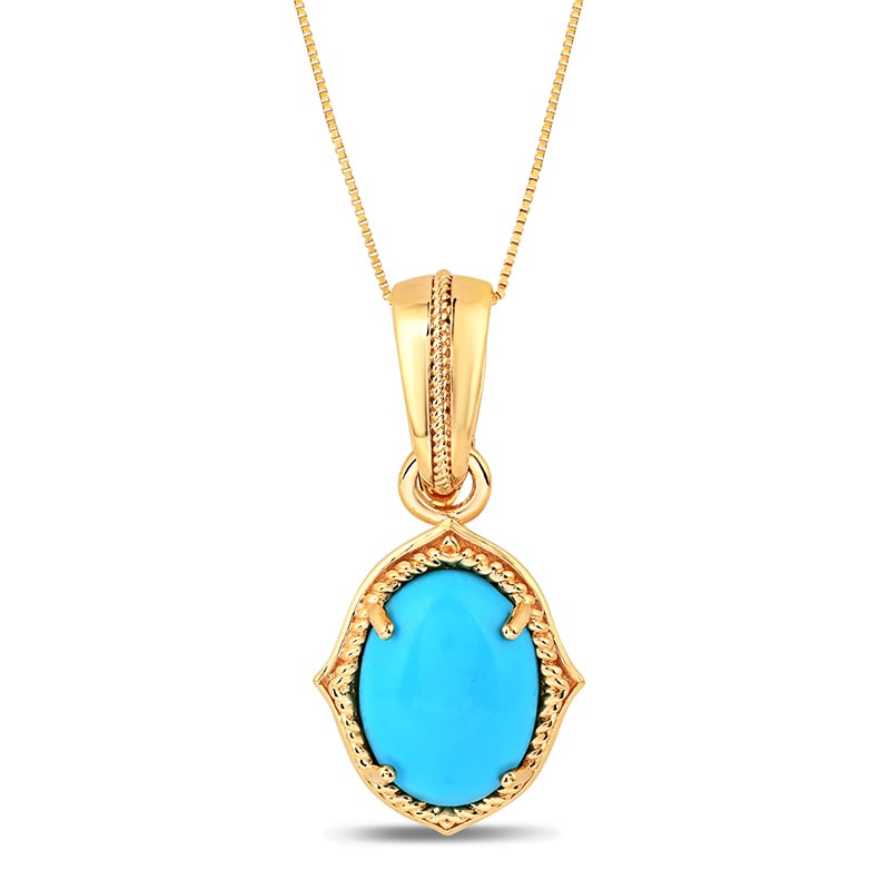 14K Yellow Gold Turquoise Puffed Heart Necklace – LTB JEWELRY