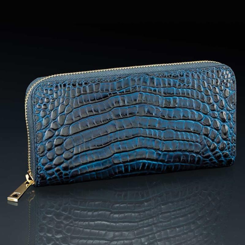 Loro Piana Alligator Extra Pocket L14 Pouch Bag in Blue | Lyst