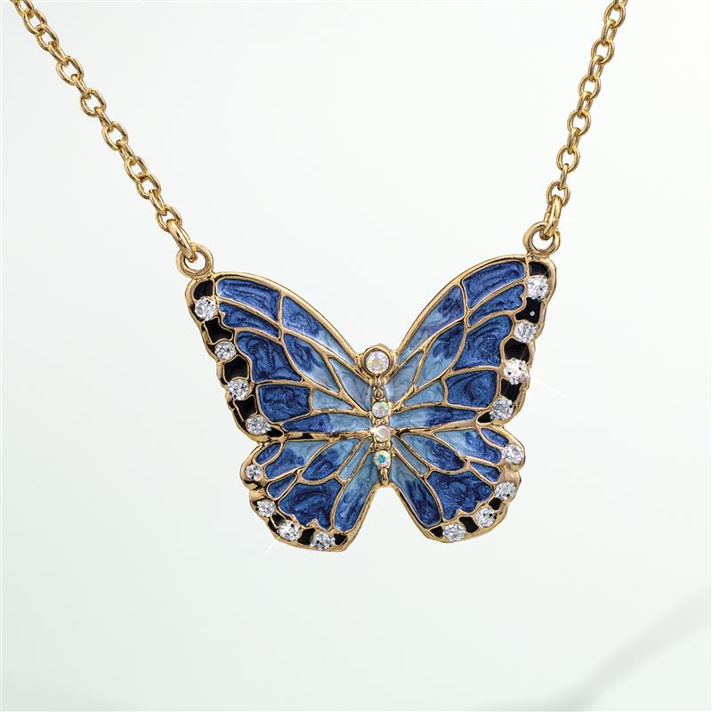 Buy online Blue Butterfly Necklace Set from fashion jewellery for Women by  Blinglane for ₹2159 at 0% off | 2024 Limeroad.com
