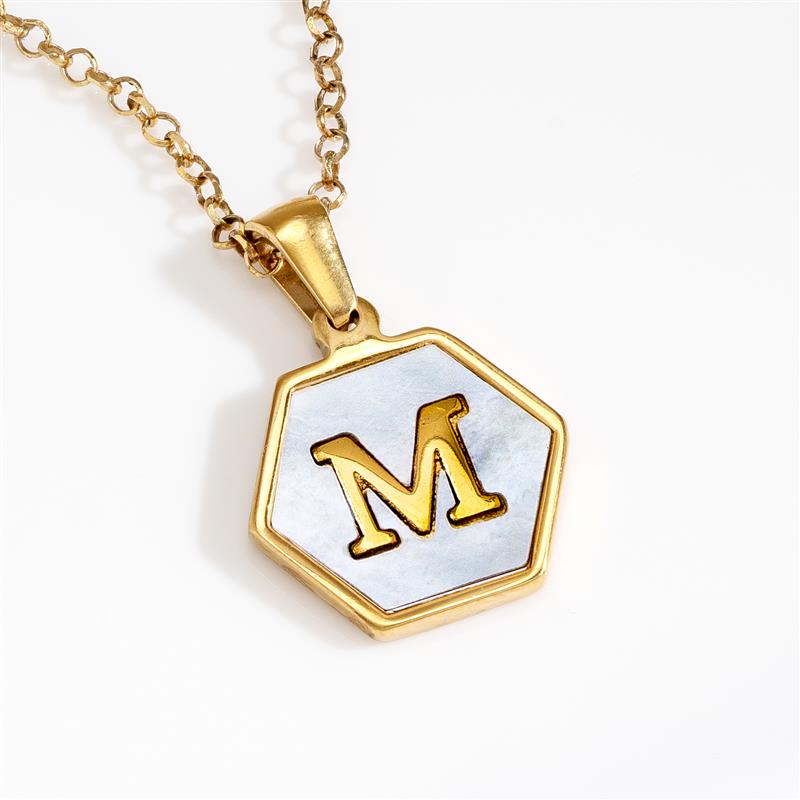 Amazon.com: Gold Letter Initial Necklace for Women inlaid Mother of Pearl  Cute Small Disc Stainless Steel Capital Alphabet Pendant Necklace Round  Coin Personalized Jewelry Gift for Teen Girls Mom Wife Daughter A: