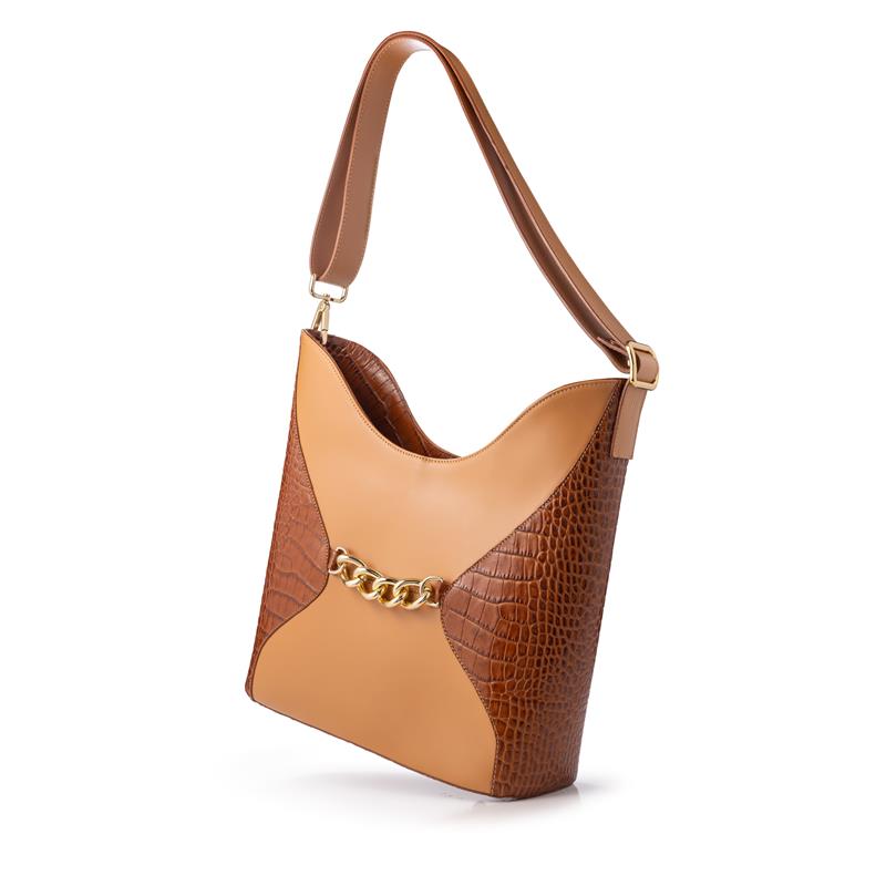 Italian Leather Handbag (Carmel)