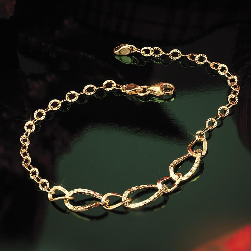 14k Gold Large Paper Clip Chain Bracelet - Zoe Lev Jewelry