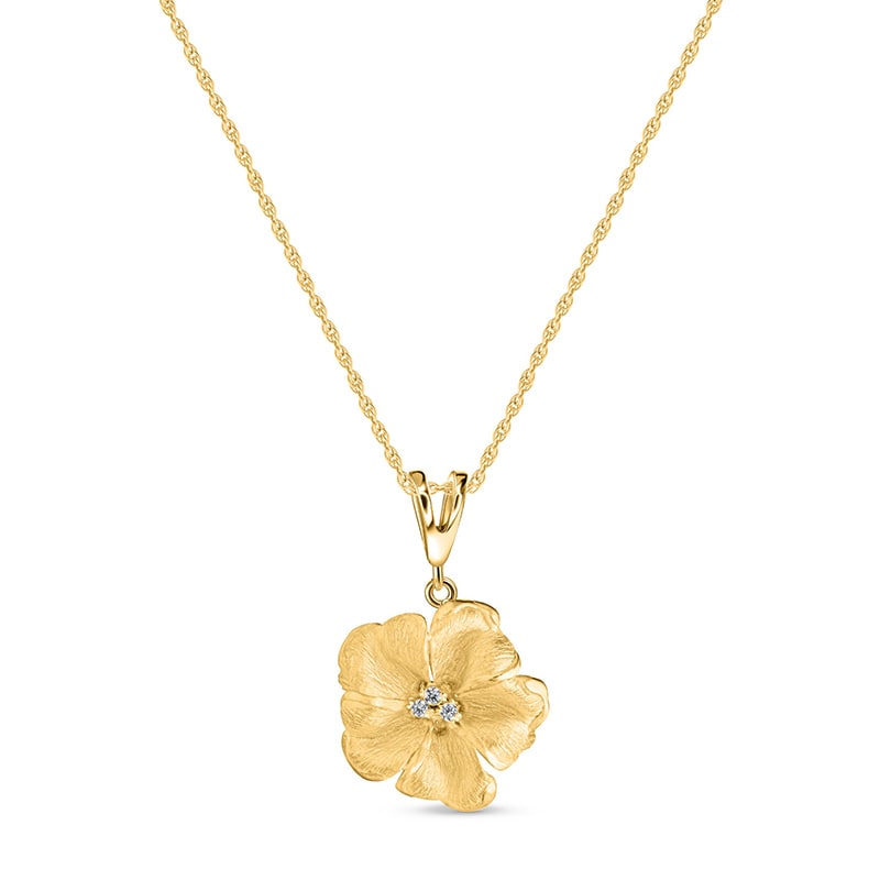 Italian-Made Rose of Sharon Necklace
