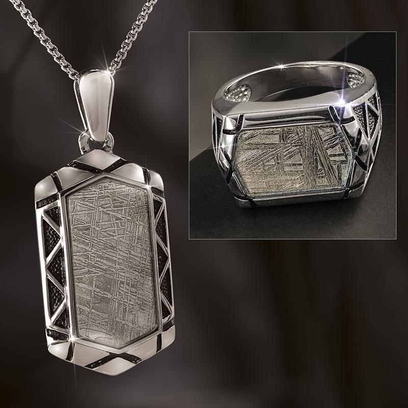 Esquire Men's Jewelry Meteorite Dog Tag in Sterling Silver, Created for  Macy's - Macy's