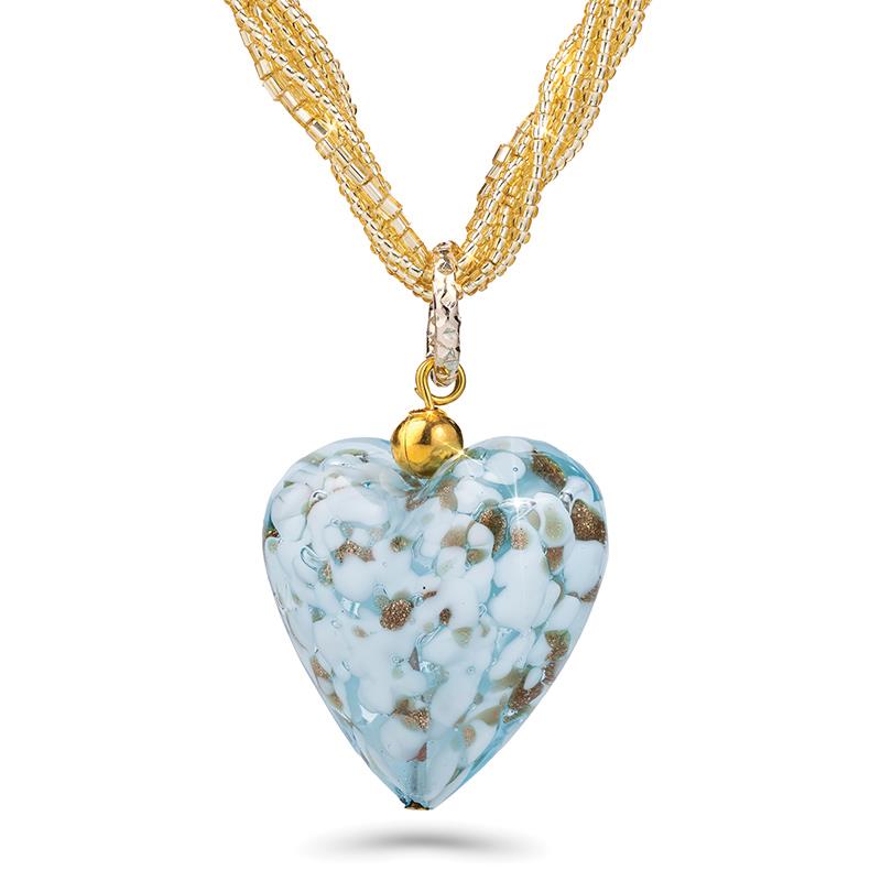 Murano Heart Pendant & Chain