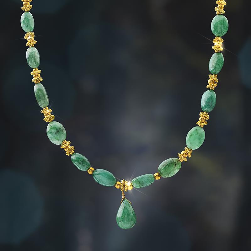 Victorian Emerald Necklace & Earring Set