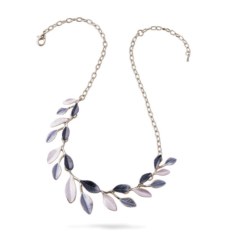 Olive Branch Necklace & Earrings (silver-finished)