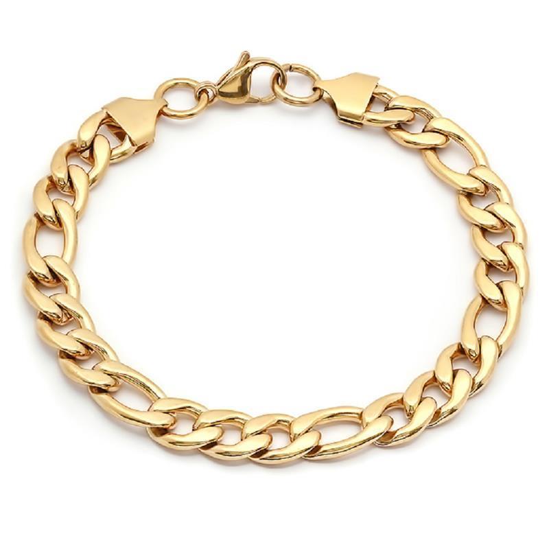 Figaro Stainless Steel Bracelet (gold-finished)