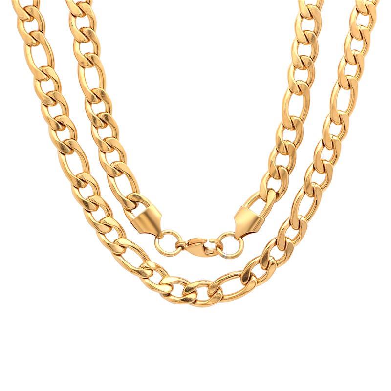 Men's Gold-Finished Figaro Necklace