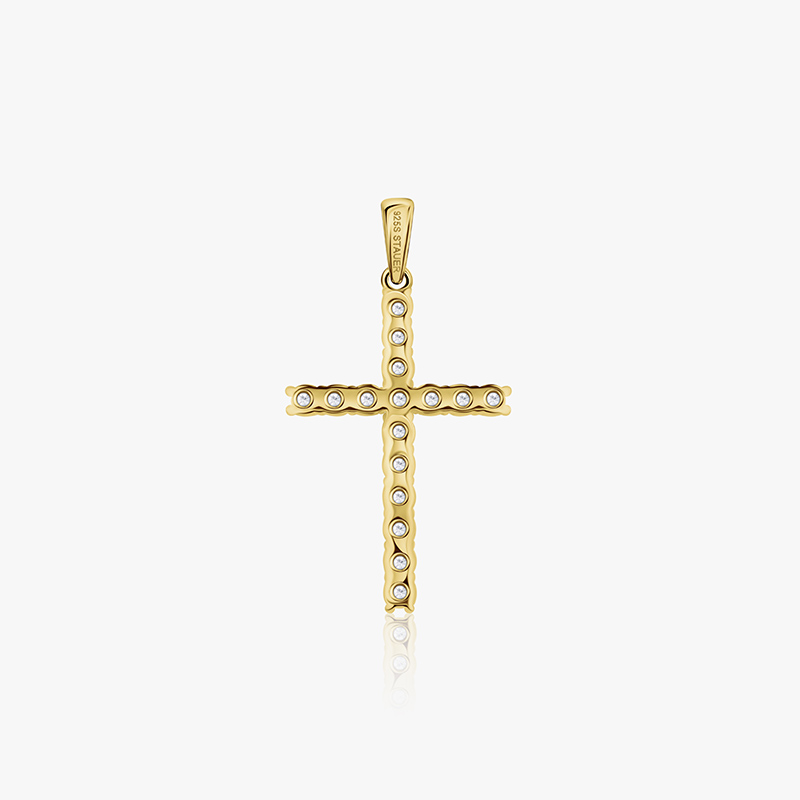 New Earth Lab Diamond Cross Necklace 3/4 ctw (gold-finished)