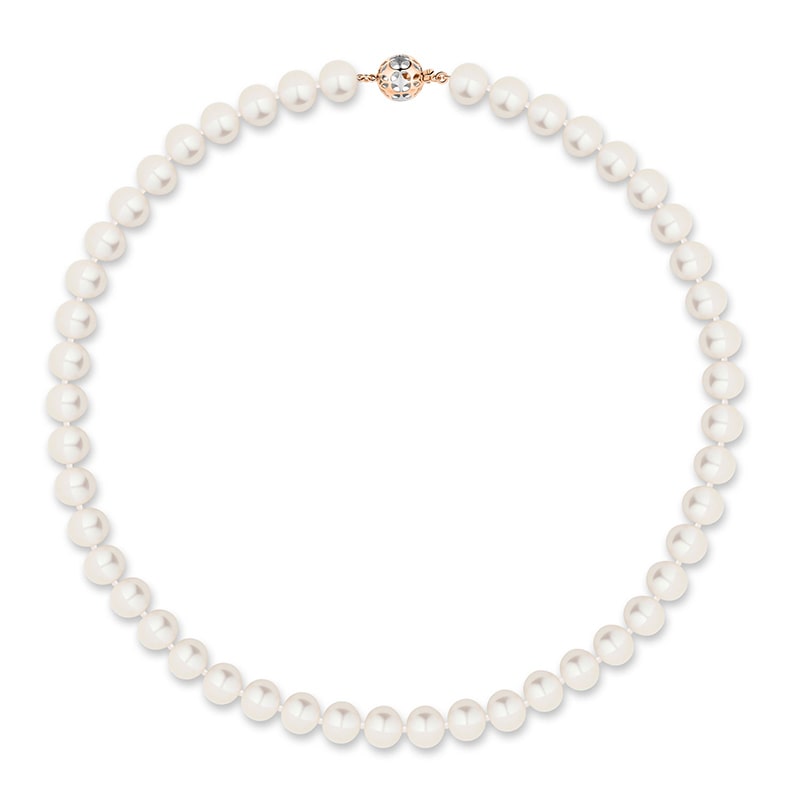 14K Yellow Gold and White Freshwater Pearl Necklace