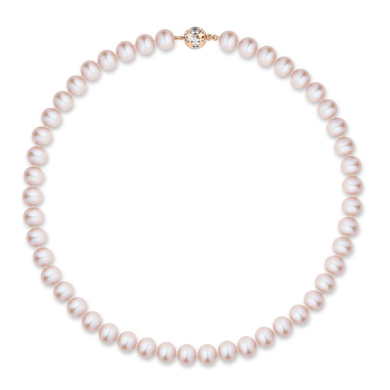 14K Yellow Gold and Pink Freshwater Pearl Necklace
