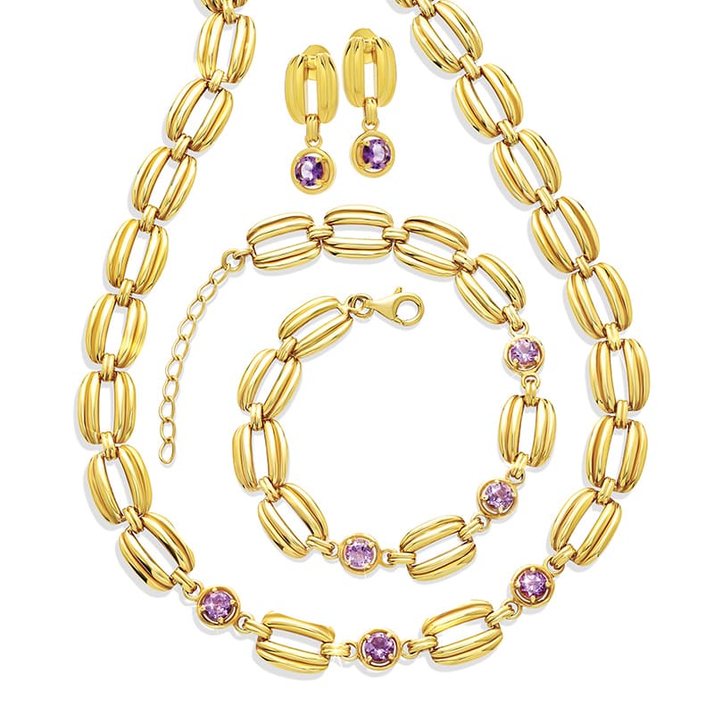 Florentine Amethyst Necklace, Bracelet & Earrings