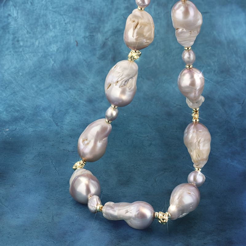 Pink Baroque Pearl Collection Necklace & Earrings