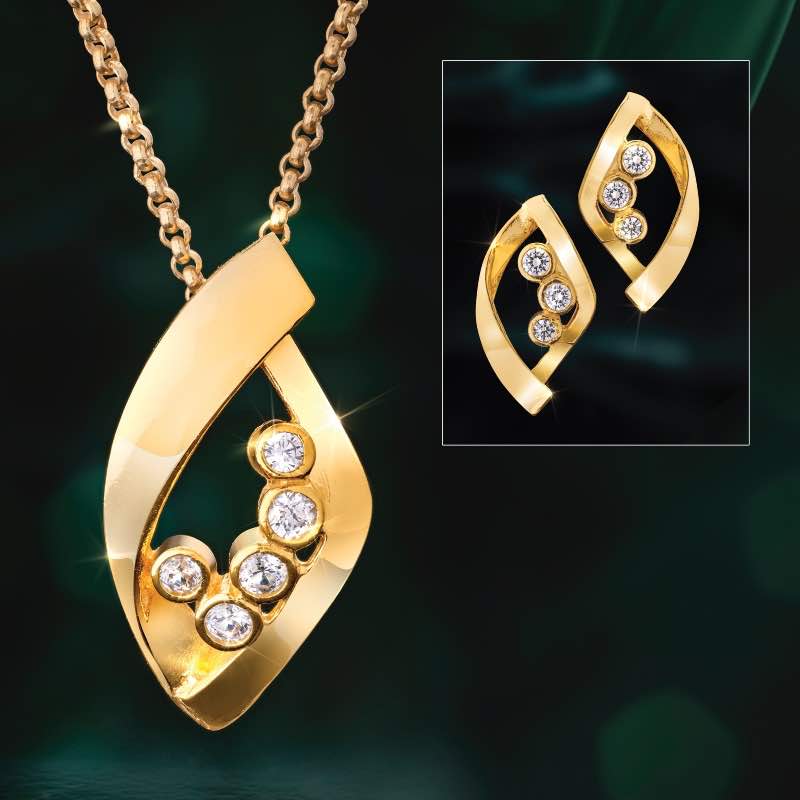 Piega Lab-Grown Diamond Necklace & Earrings Set