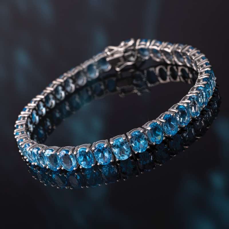 Sterling Silver Swiss Blue Topaz Bracelet