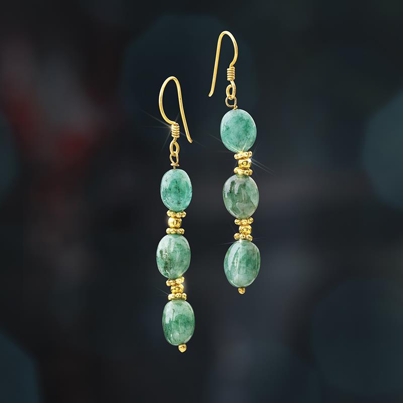 Women's Victorian Emerald Earrings