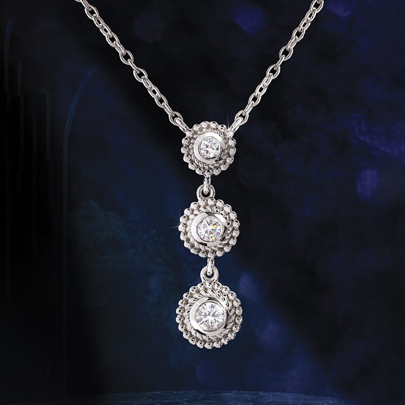 Lab-Grown 3-Stone Diamond Necklace