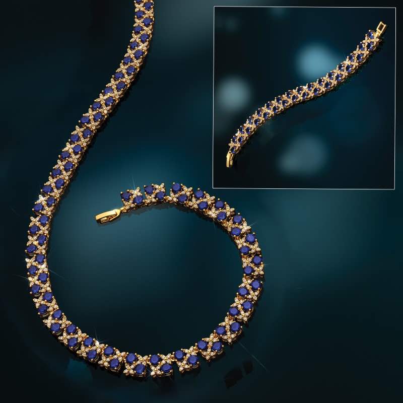 Lumiere Collection Necklace & Bracelet (Blue)