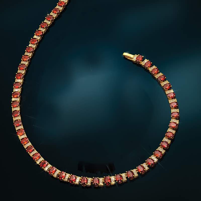 Lumiere Collection Necklace & Bracelet (Red)