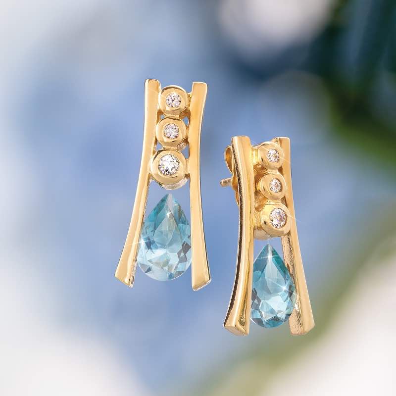 Azzurro Blue Topaz Earrings