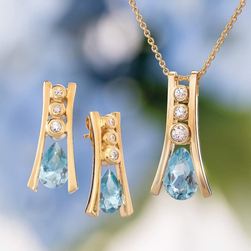 Azzurro Blue Topaz Necklace & Earrings