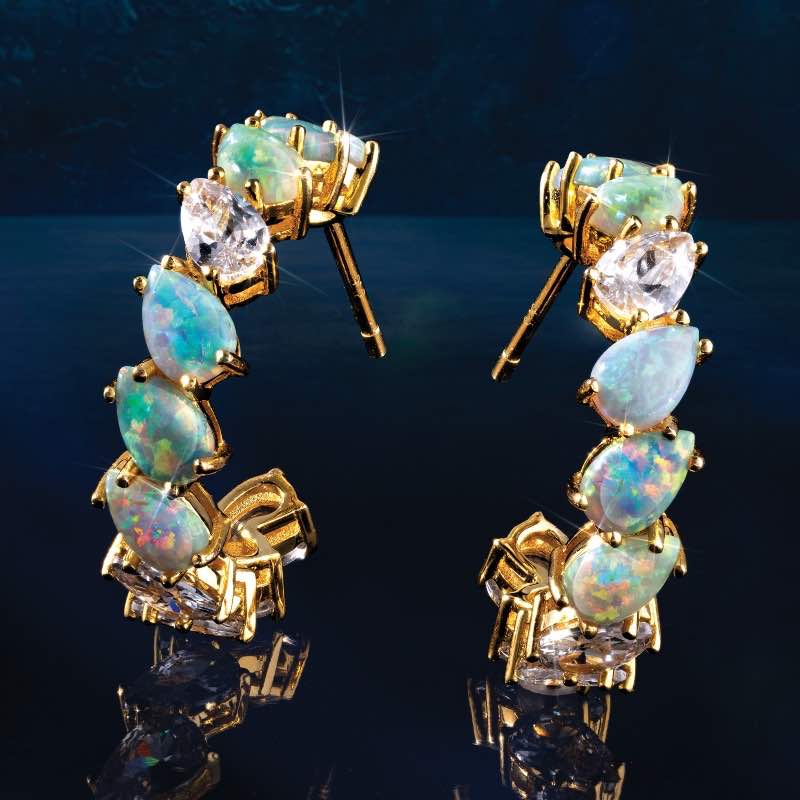 Allure Opal Hoop Earrings