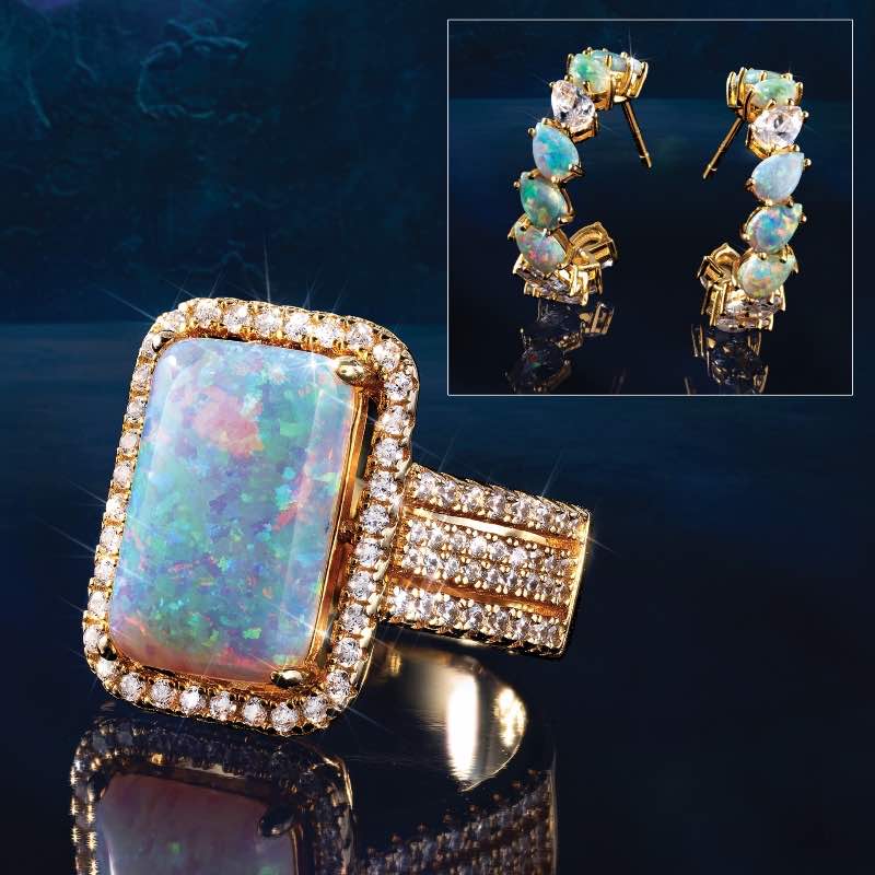 Allure Opal Ring and Earrings