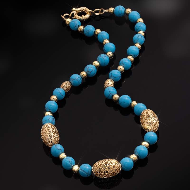 Italian Blue Grotto Necklace & Earrings Set