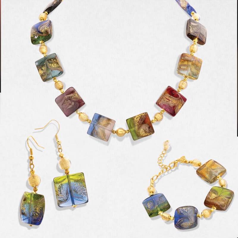 Vaporetto Murano Necklace, Bracelet and Earrings