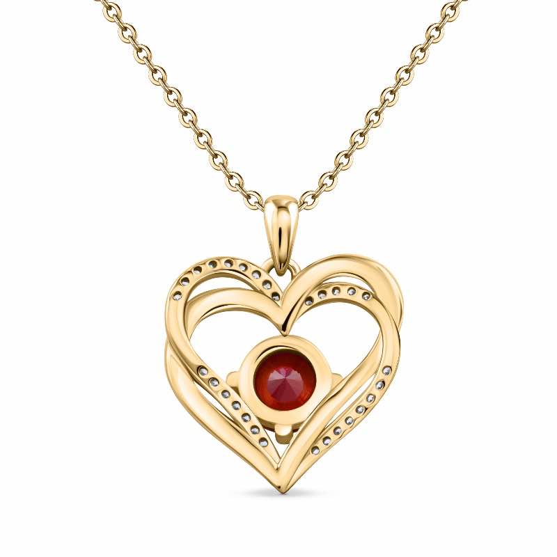 Heart of Forever Collection Pendant - Garnet Red DiamondAura (January)