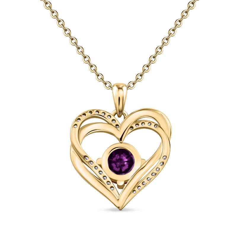 Heart of Forever Collection Pendant - Amethyst Purple DiamondAura (February)