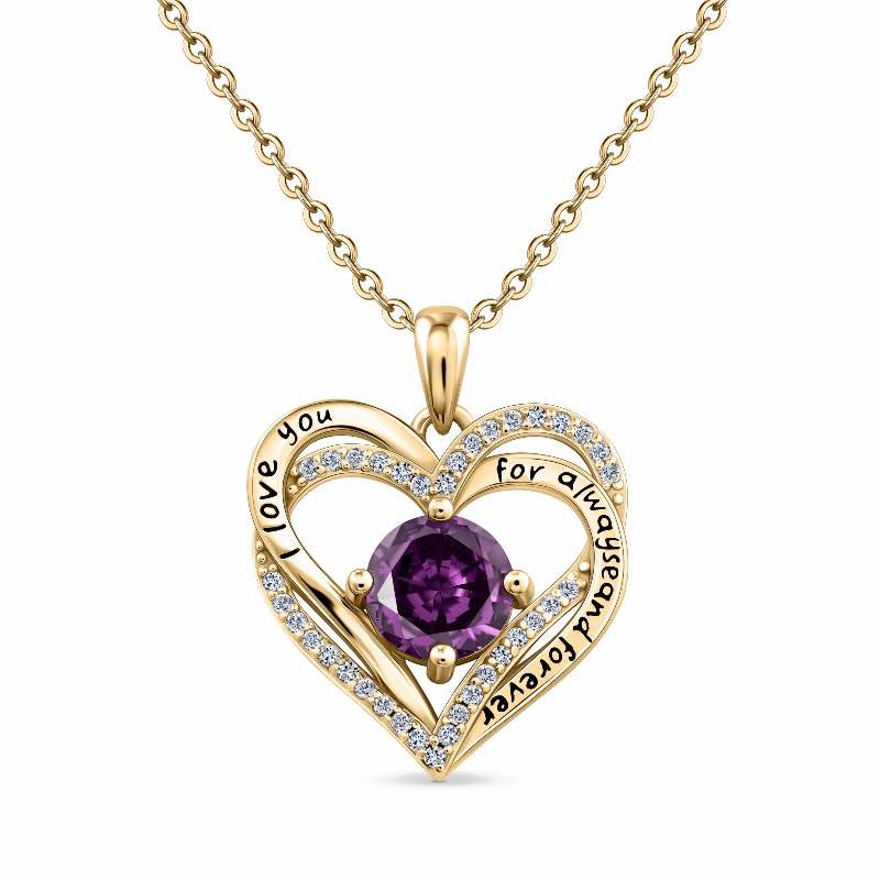 Heart of Forever Collection Pendant - Amethyst Purple DiamondAura (February)