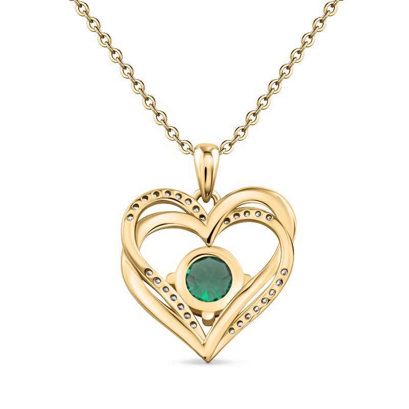 Heart of Forever Collection Pendant - Emerald Green DiamondAura (May)