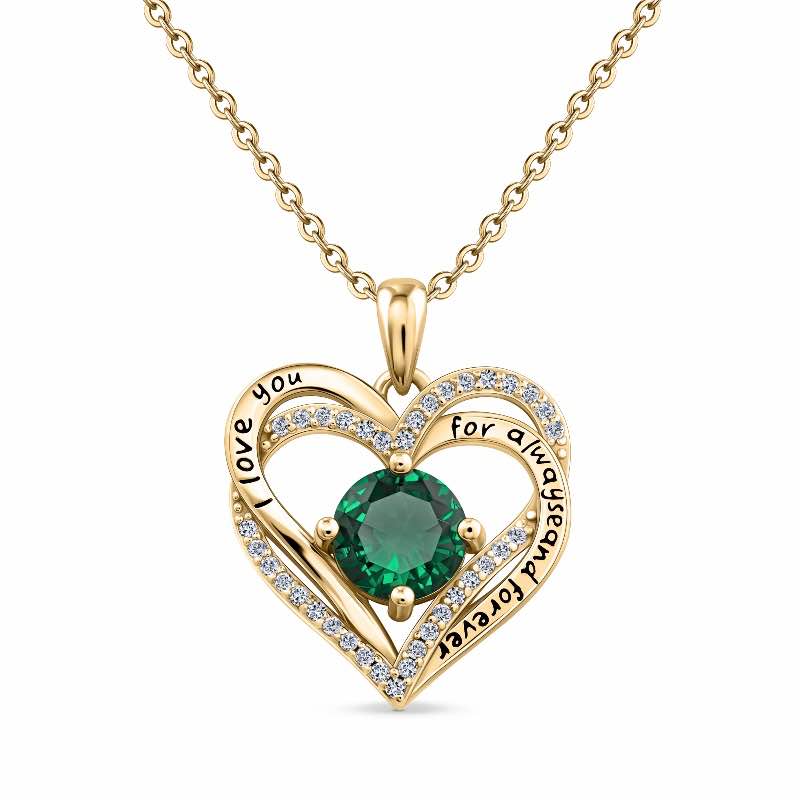 Heart of Forever Collection Pendant - Emerald Green DiamondAura (May)