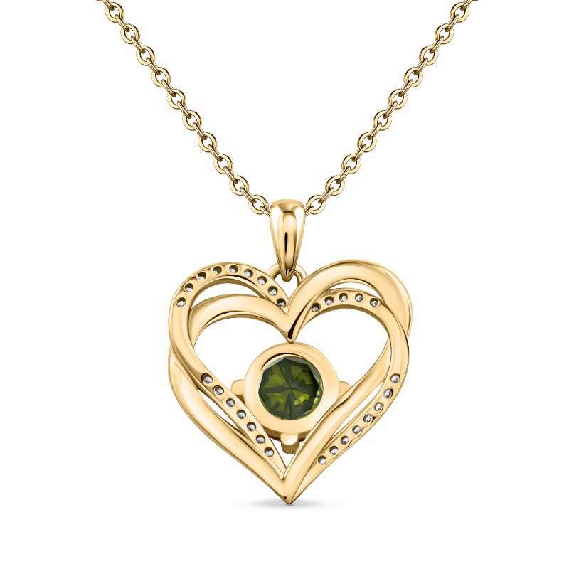 Heart of Forever Collection Pendant - Peridot Green DiamondAura (August)