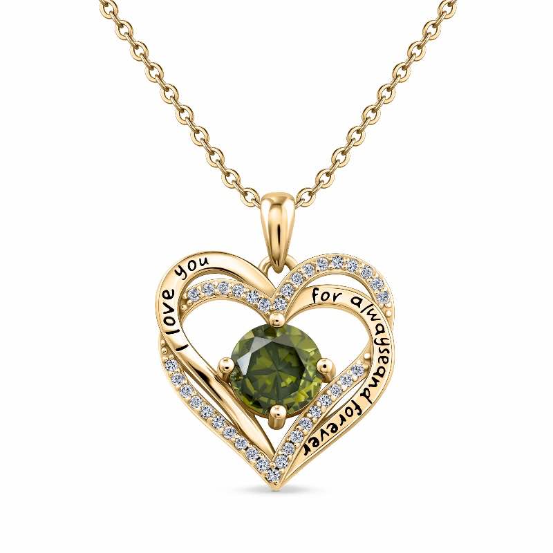 Heart of Forever Collection Pendant - Peridot Green DiamondAura (August)