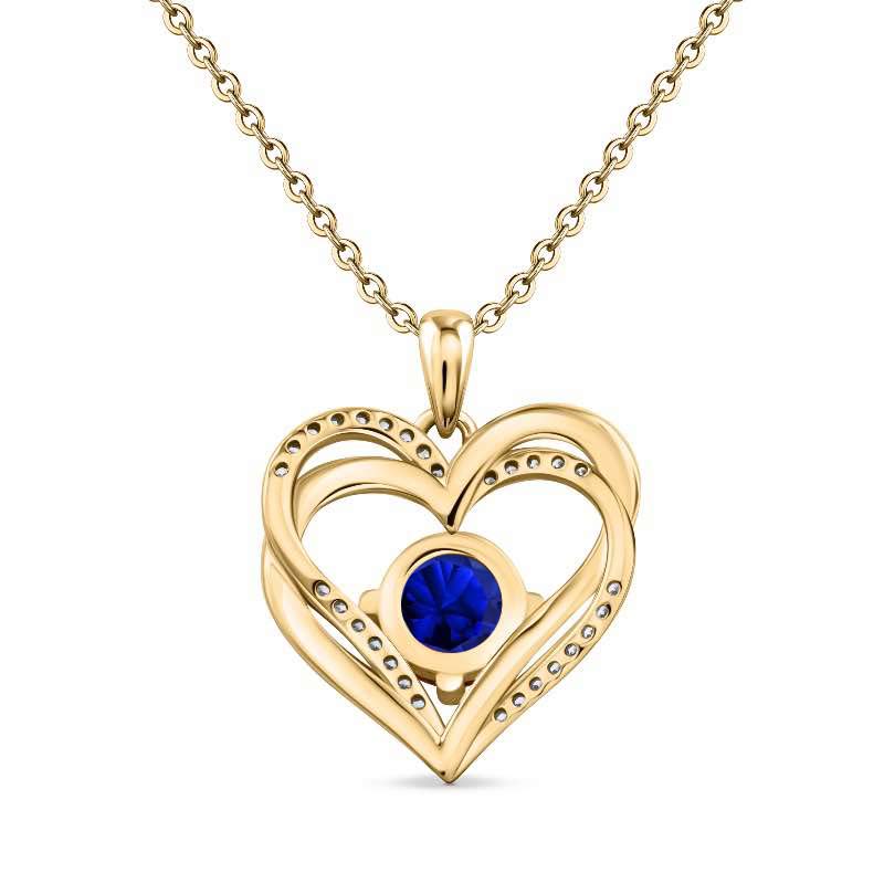 Heart of Forever Collection Pendant - Sapphire Blue DiamondAura (September)