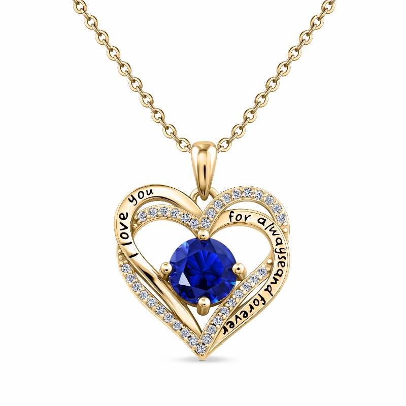 Heart of Forever Collection Pendant - Sapphire Blue DiamondAura (September)