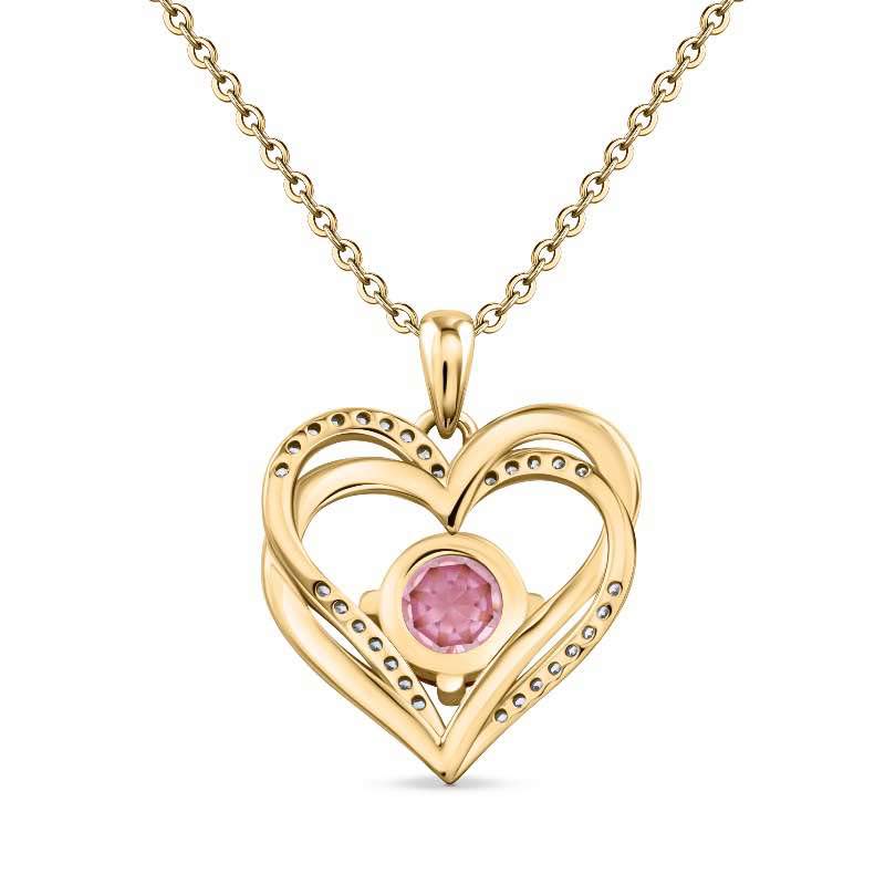 Heart of Forever Collection Pendant - Tourmaline Pink DiamondAura (October)