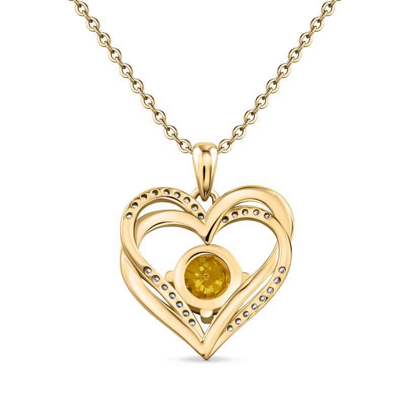 Heart of Forever Collection Pendant - Citrine Yellow DiamondAura (November)