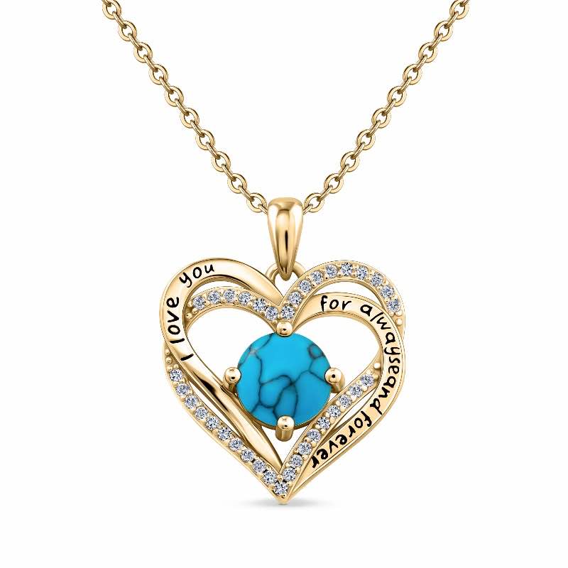 Heart of Forever Collection Pendant - Simulated Turquoise (December)