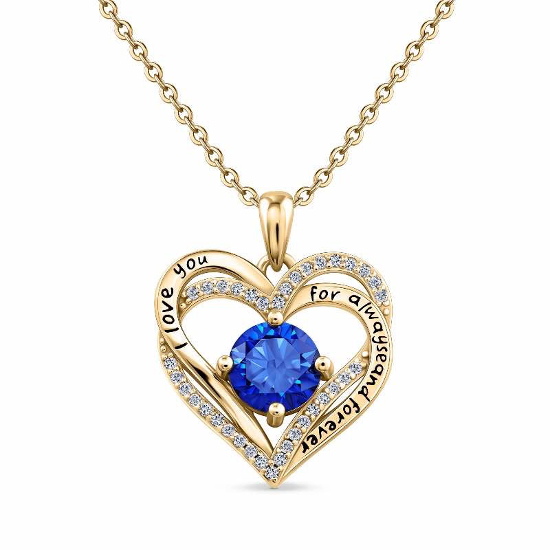 Heart of Forever Collection Pendant - Zircon Blue DiamondAura (December)